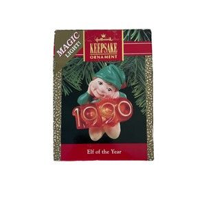 HALLMARK 1990 Elf of the Year, Magic Light, Vintage Keepsake Ornament